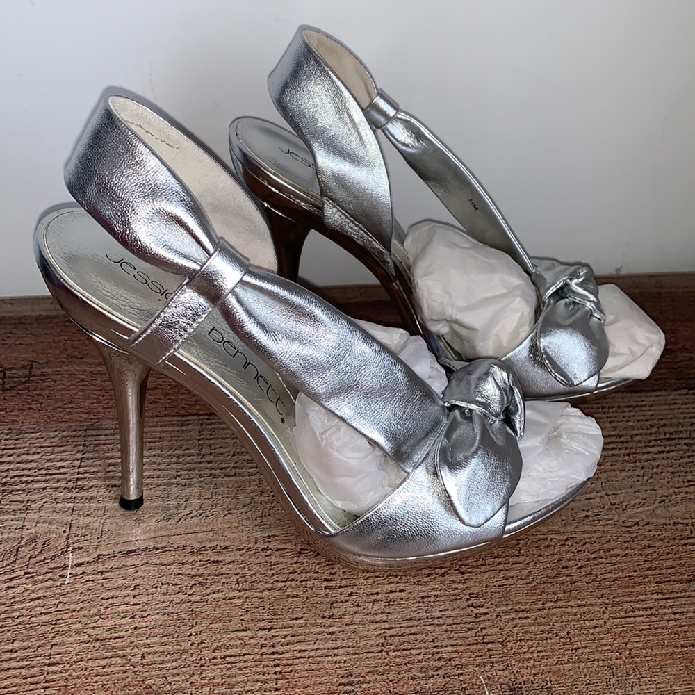 Jessica Bennett Slingback Silver Heels